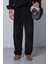 Erkek Kadife Dokulu Baggy Fit Pantolon Siyah 1