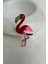 Altın Sarısı Renkli Mineli Taşlı Flamingo Broş (5cm) 4