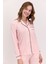 Kadın Pembe Çizgili Pamuklu Modal Boydan Patlı Kutulu Pijama Takımı Q9.u.8o.k7.k.a6.p.c 1