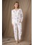 Kadın Uzun Kol Önden Patlı Ekru Viskon Pijama Takımı Q9.u.9o.k9.k.a4.p.c 1