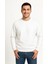 Erkek Üç Iplik Düz Bisiklet Yaka Sweatshirt - Beyaz 3