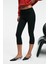 Syrelıa Kadın Esnek Kumaşlı Slim Fit Capri Siyah Tayt 2