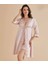 Kadın Pudra Gecelik&sabahlık&şortlu Takım&pijama Takımı 6'lı Saten Gelin Çeyizlik Set D.8qc.7h2.ks.1 2