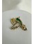Atın Rengi Yeşil Beyaz Sedef Detay Kuş Broş (4cm) 2