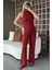 Bordo Kolsuz Bluz Pantolon Takım - 3009 1
