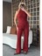 Bordo Kolsuz Bluz Pantolon Takım - 3009 2