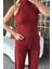 Bordo Kolsuz Bluz Pantolon Takım - 3009 4