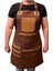 Kahve Deri Detaylı Mutfak Şef Önlüğü Ayarlanabilir Askılı Restoran Önlük Modeli 2