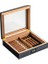 Karbon Fiber Siyah Camlı Kısa Humidor Puro Kutusu Sedir Ağacı 26x22 cm 4
