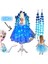 Elsa Işıklı Elbise Kostüm + Elsa Mavi Peruk Bubble Saç Seti Doğum Günü Parti Düğün Davet Özel Gün 1