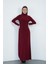 Dora Kadın Maxi Boy Balıkçı Yaka Sandy Elbise-Bordo 2