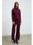 Kandıas Kadın Yumuşak ve Esnek Dokulu Yanlardan Fonksiyonel Büzgülü Bordo Eşofman Altı 1