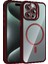 Bfs Apple iPhone 15 Pro Max Remim Lensli Magsafe Standlı Kapak - Bordo 1