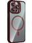 Bfs Apple iPhone 15 Pro Max Remim Lensli Magsafe Standlı Kapak - Bordo 2