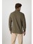 Erkek Dik Yaka Fermuarlı Sweatshirt - Haki 4