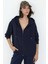 Kadın Modal Touch Fermuarlı Kapşonlu Sweatshirt Lacivert 1