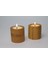 Silindir Ahşap Tealight Mum Şamdanlık Seti - 3'lü - Mumlar Dahil - Gürgen Ağacı 5