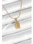 316L Çelik Gold Renk Mini Külçe Altın Model Kolye 1