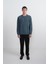 Erkek Bisiklet Yaka Basic Bol Mavi Sweatshirt 3