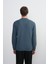 Erkek Bisiklet Yaka Basic Bol Mavi Sweatshirt 6