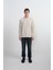 Erkek Bisiklet Yaka Basic Bol Krem Sweatshirt 3