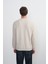 Erkek Bisiklet Yaka Basic Bol Krem Sweatshirt 6