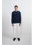 Erkek Bisiklet Yaka Basic Bol Lacivert Sweatshirt 4