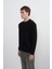 Erkek Bisiklet Yaka Basic Bol Siyah Sweatshirt 2