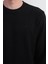 Erkek Bisiklet Yaka Basic Bol Siyah Sweatshirt 4