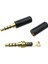 3.5mm Stereo Jack Metal 3 Pin 4 Boğumlu Erkek Konnektör - Trrs Lehim Tipi Jak - Siyah 2