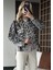 Bej Taş Polo Yaka Leopar Desenli Hırka - 4601 1