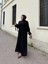 Siyah Renk Kol ve Yırtmaç Detaylı Abaya 1