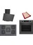 Gri 3 Lü Ankastre Set 390 ( HUA736EN0T - PNQ7B9P30O - DWK64PJ70T ) 75CM Wok Bek Ocak - Buhar Destekli - Pişirme Matı ile 1