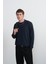 Erkek Bisiklet Yaka Çizgili Kumaş Laci Sweatshirt 1
