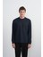 Erkek Bisiklet Yaka Çizgili Kumaş Laci Sweatshirt 2