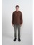 Erkek Bisiklet Yaka Çizgili Kumaş Kahve Sweatshirt 3