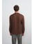 Erkek Bisiklet Yaka Çizgili Kumaş Kahve Sweatshirt 4