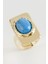 Ds-Derin Dikdörtgen Turkuaz Taşlı Yüzük-Sarı 1