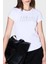 Taşlı Logolu % 100 Pamuk Slim Fit Bisiklet Yaka T Shirt Bayan T Shirt XW001349 AF17173 U0002 4