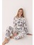 Lacivert Önden Düğmeli Pijama Takım 3