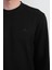 Erkek Göğüs Nakışlı Bisiklet Yaka Siyah Sweatshirt 4