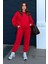 Şardonlu 3 Iplik Kumaş Bisiklet Yaka Sweatshirt ve Bel Lastikli Pantolon Takım 1