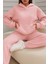 Polar Kumaş Kapüşonlu Sweatshirt ve Dar Paça Bel Lastikli Pantolon Ikili Takım 1