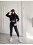 Şardonlu 3 Iplik Kumaş Crop Sweatshirt ve Bel Lastikli Pantolon Takım 1