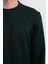 Erkek Göğüs Nakışlı Bisiklet Yaka Yeşil Sweatshirt 4