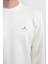 Erkek Göğüs Nakışlı Bisiklet Yaka Beyaz Sweatshirt 4
