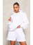 Kadın 3 Iplik Kumaş Şortlu Eşofman Takımı - Kapüşonlu Sweatshirt ve Şort 1