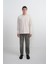 Erkek Göğüs Nakışlı Bisiklet Yaka Krem Sweatshirt 2