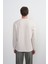 Erkek Göğüs Nakışlı Bisiklet Yaka Krem Sweatshirt 6