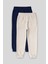 Standart Fit 2li Paket Indigo-Bej Kız Çocuk Eşofman Alt - 75155 1